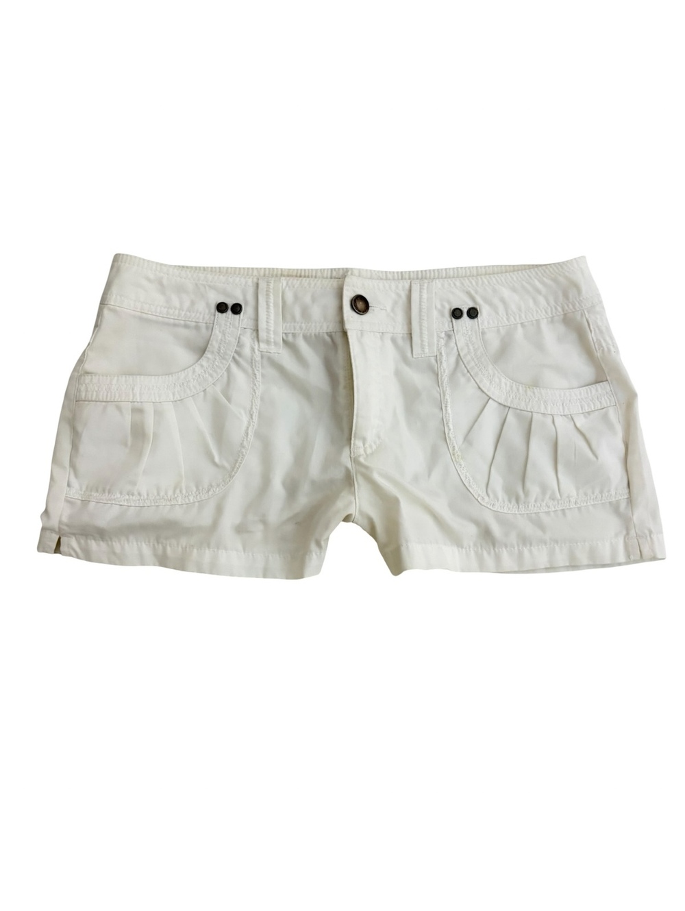Y2K White Cotton Micro Shorts